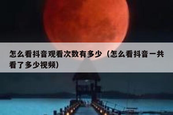 怎么看抖音观看次数有多少（怎么看抖音一共看了多少视频） 第1张
