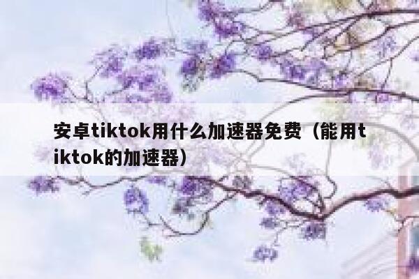 安卓tiktok用什么加速器免费（能用tiktok的加速器） 第1张