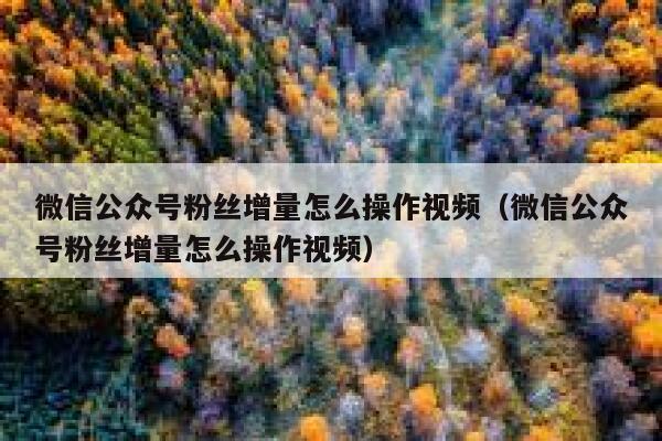 微信公众号粉丝增量怎么操作视频（微信公众号粉丝增量怎么操作视频） 第1张