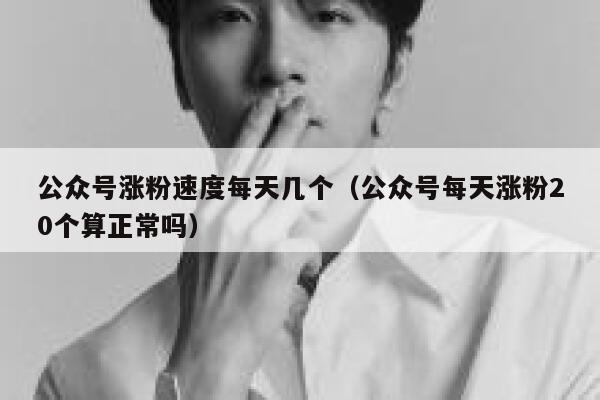 公众号涨粉速度每天几个（公众号每天涨粉20个算正常吗） 第1张