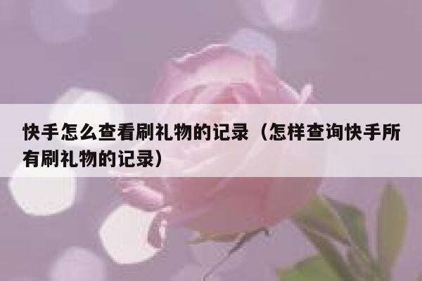快手怎么查看刷礼物的记录（怎样查询快手所有刷礼物的记录） 第1张