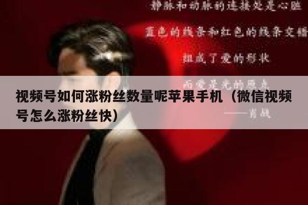 视频号如何涨粉丝数量呢苹果手机（微信视频号怎么涨粉丝快） 第1张