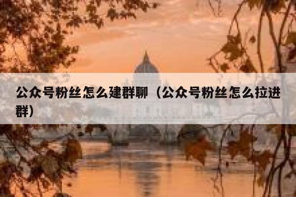 公众号粉丝怎么建群聊（公众号粉丝怎么拉进群） 第1张