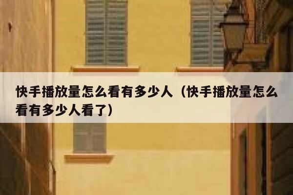 快手播放量怎么看有多少人（快手播放量怎么看有多少人看了） 第1张