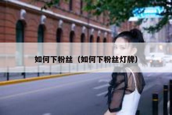 如何下粉丝（如何下粉丝灯牌） 第1张