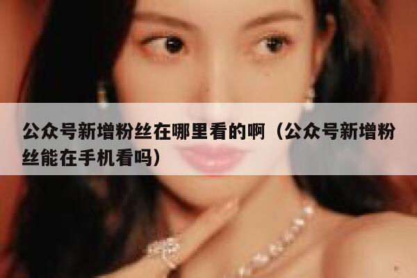 公众号新增粉丝在哪里看的啊（公众号新增粉丝能在手机看吗） 第1张