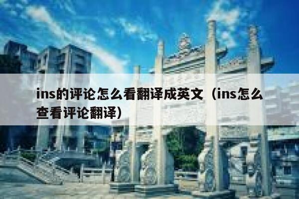 ins的评论怎么看翻译成英文（ins怎么查看评论翻译） 第1张