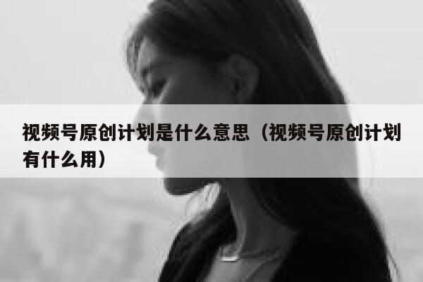 视频号原创计划是什么意思（视频号原创计划有什么用） 第1张