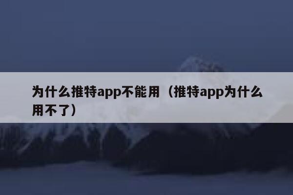 为什么推特app不能用（推特app为什么用不了） 第1张
