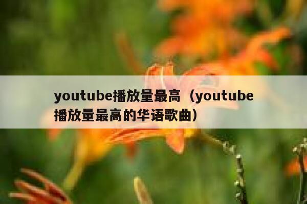 youtube播放量最高（youtube播放量最高的华语歌曲） 第1张