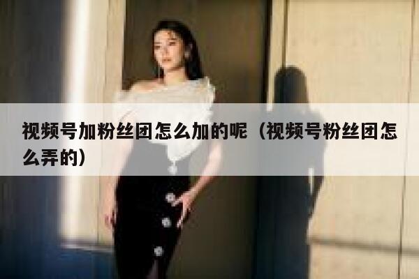 视频号加粉丝团怎么加的呢（视频号粉丝团怎么弄的） 第1张