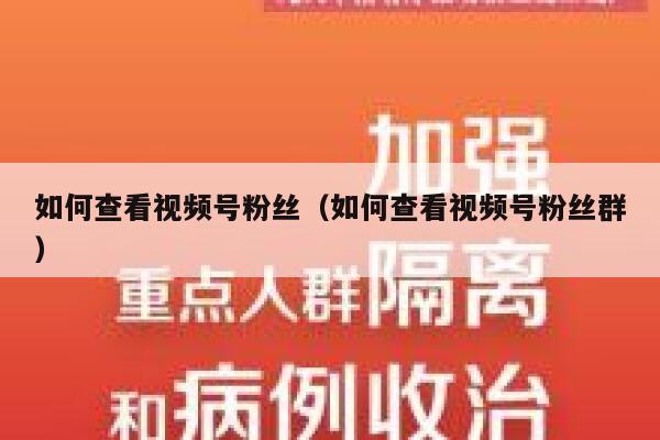 如何查看视频号粉丝（如何查看视频号粉丝群） 第1张