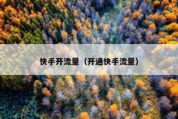 快手开流量（开通快手流量） 第1张