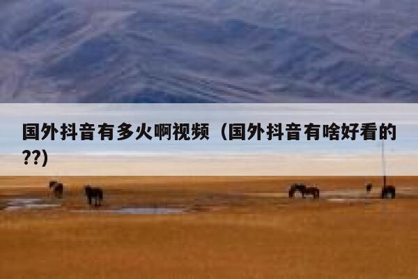 国外抖音有多火啊视频（国外抖音有啥好看的??） 第1张