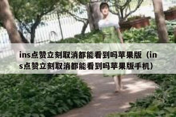 ins点赞立刻取消都能看到吗苹果版（ins点赞立刻取消都能看到吗苹果版手机） 第1张