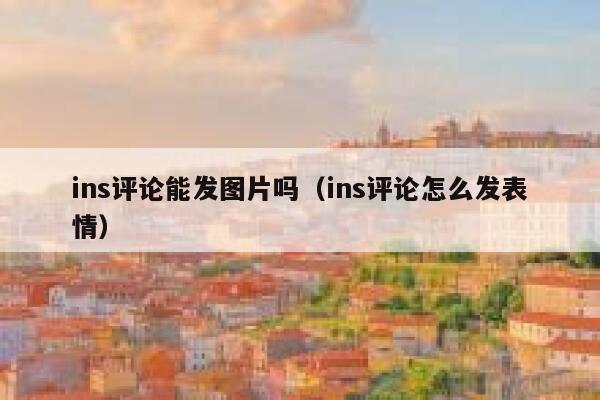 ins评论能发图片吗（ins评论怎么发表情） 第1张