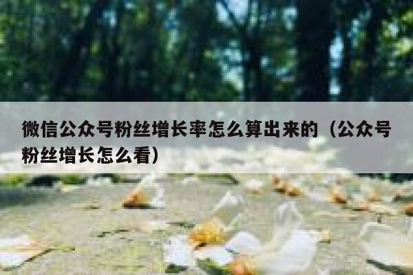 微信公众号粉丝增长率怎么算出来的（公众号粉丝增长怎么看） 第1张