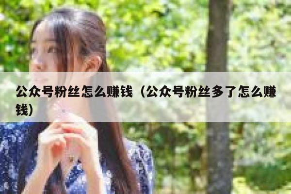 公众号粉丝怎么赚钱（公众号粉丝多了怎么赚钱） 第1张