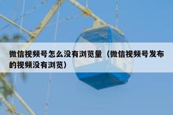 微信视频号怎么没有浏览量（微信视频号发布的视频没有浏览） 第1张