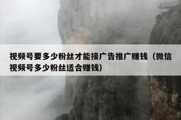 视频号要多少粉丝才能接广告推广赚钱（微信视频号多少粉丝适合赚钱） 第1张