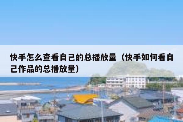 快手怎么查看自己的总播放量（快手如何看自己作品的总播放量） 第1张