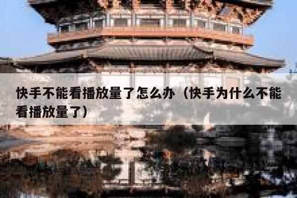 快手不能看播放量了怎么办（快手为什么不能看播放量了） 第1张