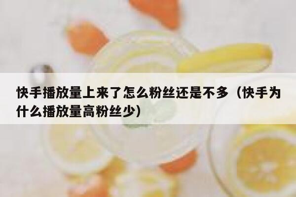 快手播放量上来了怎么粉丝还是不多（快手为什么播放量高粉丝少） 第1张