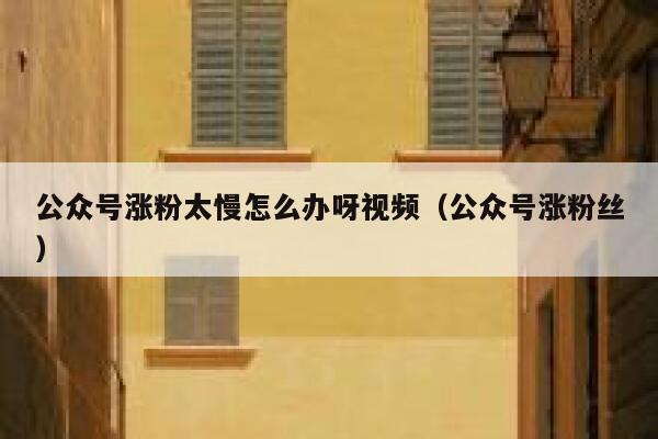 公众号涨粉太慢怎么办呀视频（公众号涨粉丝） 第1张