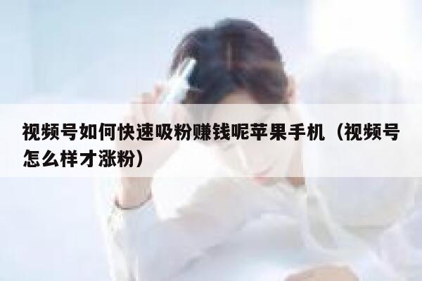 视频号如何快速吸粉赚钱呢苹果手机（视频号怎么样才涨粉） 第1张