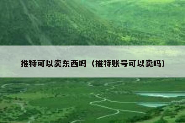 推特可以卖东西吗（推特账号可以卖吗） 第1张