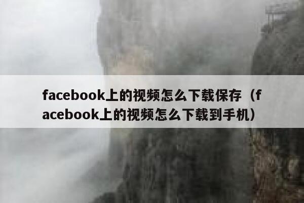 facebook上的视频怎么下载保存（facebook上的视频怎么下载到手机） 第1张