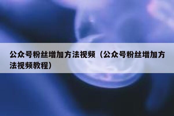 公众号粉丝增加方法视频（公众号粉丝增加方法视频教程） 第1张