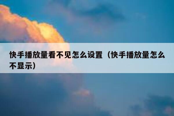 快手播放量看不见怎么设置（快手播放量怎么不显示） 第1张