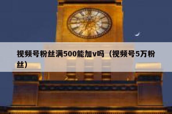 视频号粉丝满500能加v吗（视频号5万粉丝） 第1张