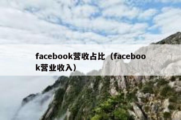 facebook营收占比（facebook营业收入） 第1张