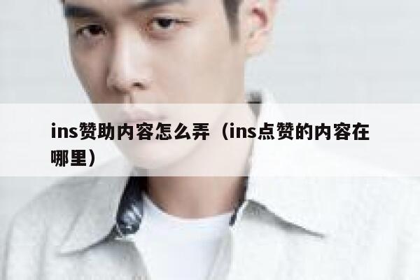ins赞助内容怎么弄（ins点赞的内容在哪里） 第1张