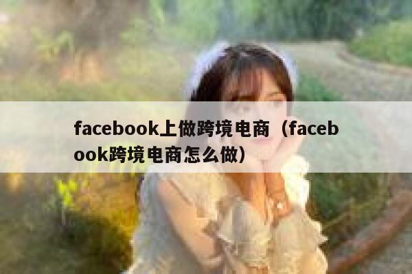 facebook上做跨境电商（facebook跨境电商怎么做） 第1张