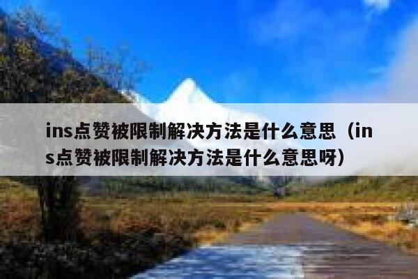 ins点赞被限制解决方法是什么意思（ins点赞被限制解决方法是什么意思呀） 第1张