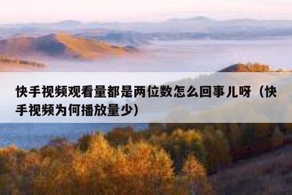 快手视频观看量都是两位数怎么回事儿呀（快手视频为何播放量少） 第1张