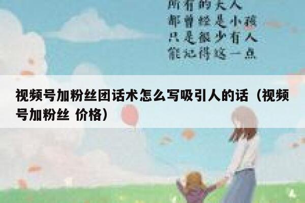 视频号加粉丝团话术怎么写吸引人的话（视频号加粉丝 价格） 第1张