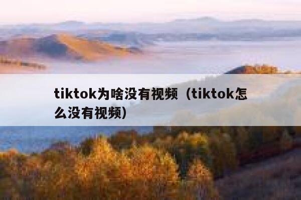tiktok为啥没有视频（tiktok怎么没有视频） 第1张