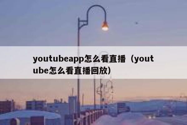 youtubeapp怎么看直播（youtube怎么看直播回放） 第1张