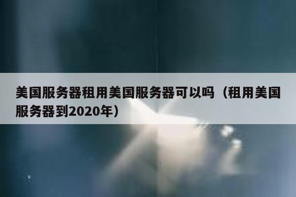 美国服务器租用美国服务器可以吗（租用美国服务器到2020年） 第1张