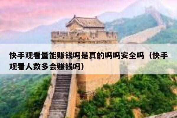 快手观看量能赚钱吗是真的吗吗安全吗（快手观看人数多会赚钱吗） 第1张