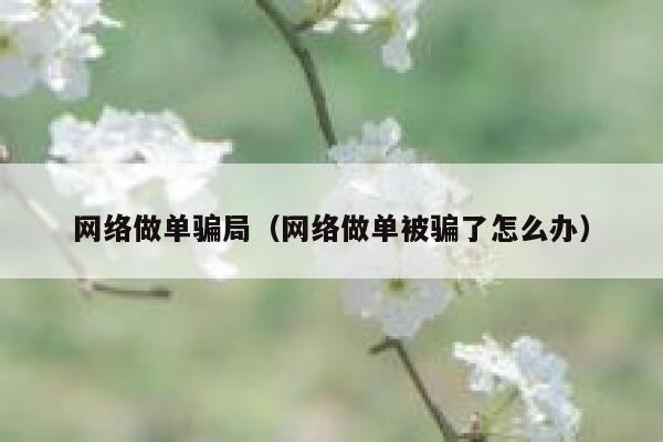 网络做单骗局（网络做单被骗了怎么办） 第1张