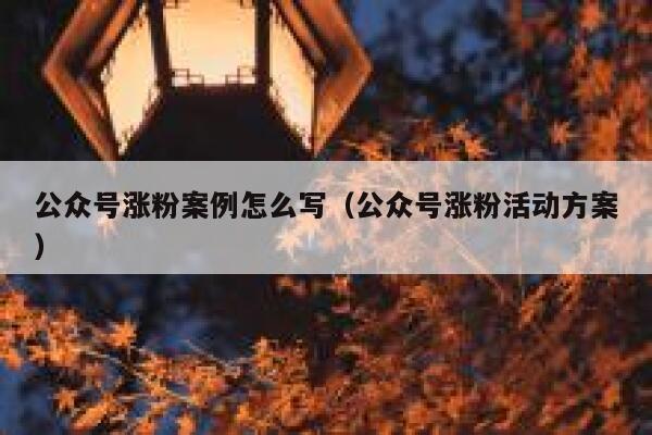 公众号涨粉案例怎么写（公众号涨粉活动方案） 第1张