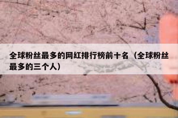 全球粉丝最多的网红排行榜前十名（全球粉丝最多的三个人） 第1张