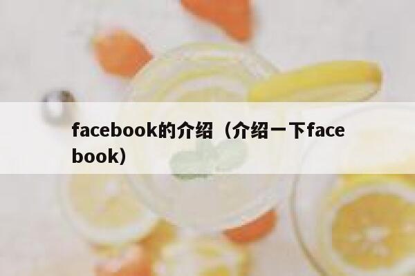 facebook的介绍（介绍一下facebook） 第1张