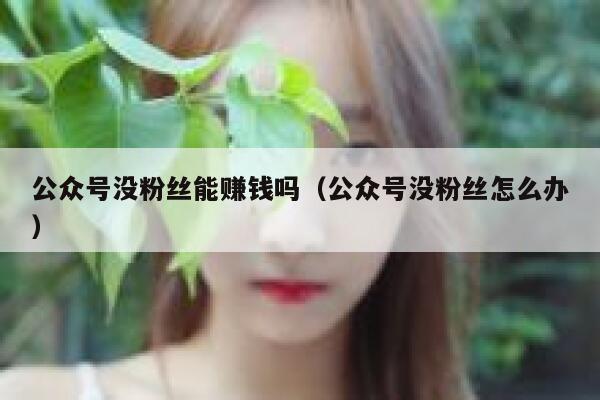 公众号没粉丝能赚钱吗（公众号没粉丝怎么办） 第1张