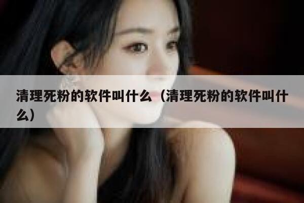清理死粉的软件叫什么（清理死粉的软件叫什么） 第1张